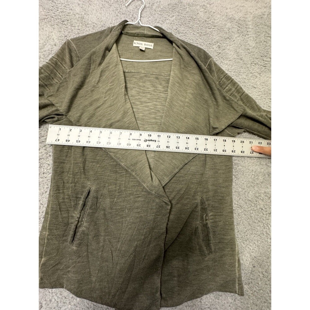 Knox Rose Women's Jacket Drape Front Long Sleeve Olive Green Size XL - Picture 5 of 10